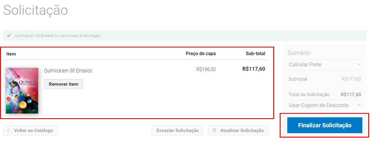 Solicitação de Livros para Análise